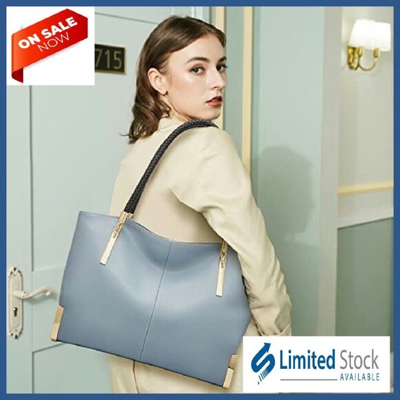 Large Leather Tote Bag with Multiple Compartments for Work & Daily Use - Picture 3 of 8